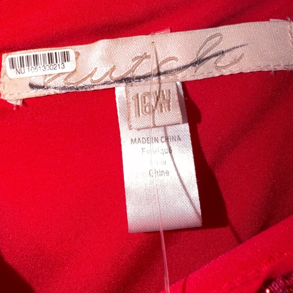 Hutch Fuschia Ruched Mini Puff Sleeve Dress Metallic 16W Hot Pink Anthropologie - Picture 4 of 6